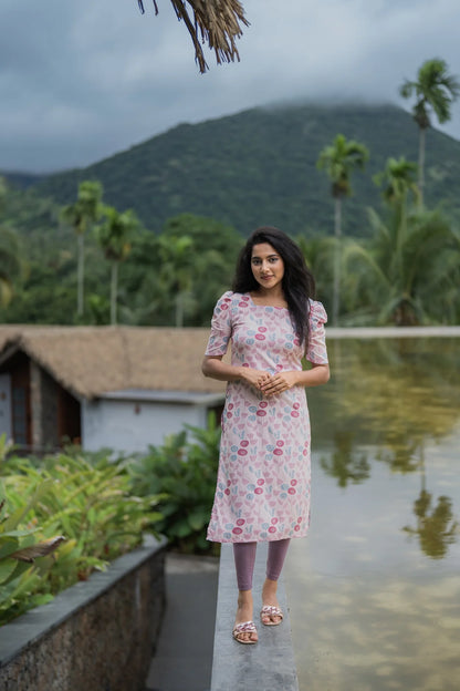 Bloomin Pink Viscose Printed Kurta