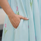 Floral Blue Tulip Popover Viscose Printed Dress