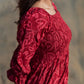 Red Cupids Heart Smock Viscose Printed Dress