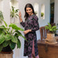 Black Midnight Muse Viscose Printed Kurta