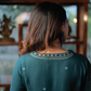 Green Scape Viscose With Lace Printed A-line Dress