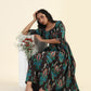 Green Smock Ikat Mirage Printed Viscose Dress