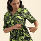 Mystic green Ethereal Grove Viscose Printed Dress