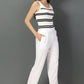 White Straight Pant