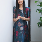 Blue Bloom Bounge Silk Slub Kurta