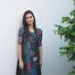 Blue Bloom Bounge Silk Slub Kurta