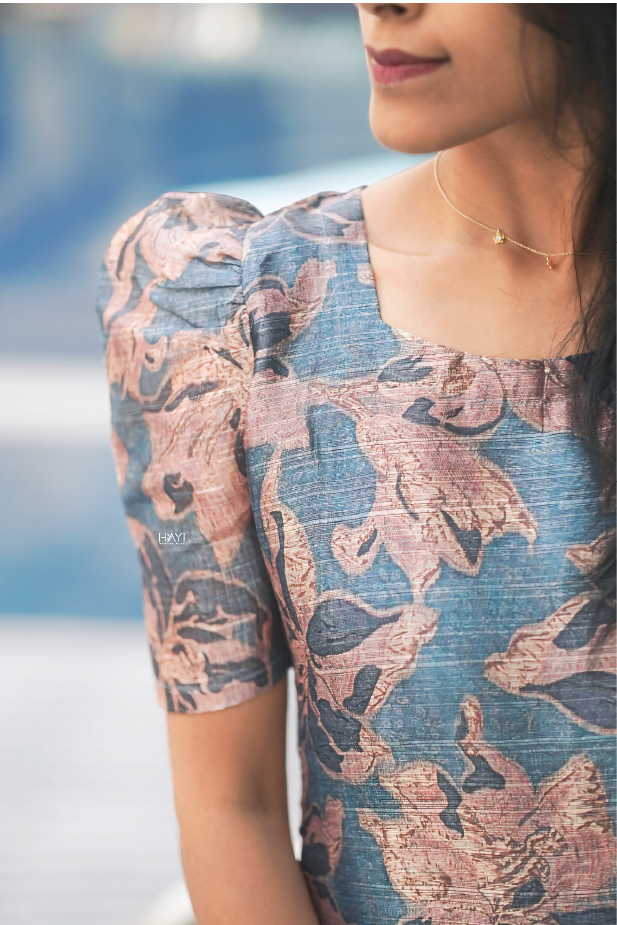 Soft Blue Whirlwind Romance Silk Slub Kurta