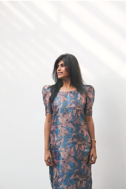 Soft Blue Whirlwind Romance Silk Slub Kurta