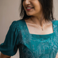 Deep Teal Falcon Trail Viscose Embroidery Dress