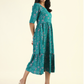 Green Harmony Teal Printed Maternity and feeding dress