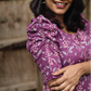 Deep Purple Cherry Plums Viscose Printed Dress