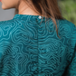 Teal Knot in Space Viscose Printed Kurta