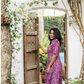 Deep Purple Cherry Plums Viscose Printed Dress