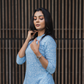 Serene Blue Bella's Paisley Viscose Printed Kurta