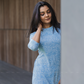 Serene Blue Bella's Paisley Viscose Printed Kurta
