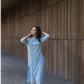 Serene Blue Bella's Paisley Viscose Printed Kurta