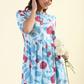 Fragmented Flowers Blue Printed feeding and maternity wear