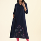Flowering Nights Navy with embroidery Maternity and feeding dress