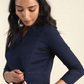 Flowering Nights Navy with embroidery Maternity and feeding dress